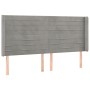 Light gray velvet headboard with LED 163x16x118/128 cm by , Headboards and footboards - Ref: Foro24-3124242, Price: 130,49 €,...