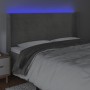 Cabecero con LED de terciopelo gris claro 163x16x118/128 cm de , Cabeceros y pies de cama - Ref: Foro24-3124242, Precio: 131,...