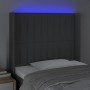 Dark gray fabric headboard with LED 83x16x118/128 cm by , Headboards and footboards - Ref: Foro24-3124261, Price: 78,07 €, Di...