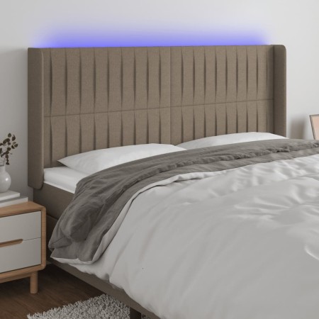 Headboard with LED in taupe gray fabric 163x16x118/128 cm by , Headboards and footboards - Ref: Foro24-3124296, Price: 135,34...