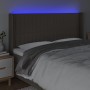 Headboard with LED in taupe gray fabric 163x16x118/128 cm by , Headboards and footboards - Ref: Foro24-3124296, Price: 135,34...