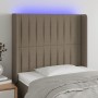 Cabecero con LED de tela gris taupe 103x16x118/128 cm de , Cabeceros y pies de cama - Ref: Foro24-3124280, Precio: 84,29 €, D...