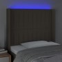 Headboard with LED in taupe gray fabric 103x16x118/128 cm by , Headboards and footboards - Ref: Foro24-3124280, Price: 83,50 ...