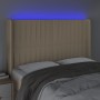 Kopfteil aus cremefarbenem Stoff mit LED 147x16x118/128 cm von , Kopf- und Fußteile - Ref: Foro24-3124289, Preis: 125,68 €, R...