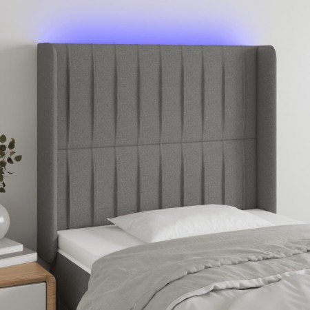 Cabecero con LED de tela gris oscuro103x16x118/128 cm de , Cabeceros y pies de cama - Ref: Foro24-3124277, Precio: 84,31 €, D...