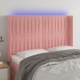 Cabecero con LED de terciopelo rosa 147x16x118/128 cm de , Cabeceros y pies de cama - Ref: Foro24-3124339, Precio: 135,77 €, ...