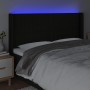 Kopfteil aus schwarzem Stoff mit LED 163x16x118/128 cm von , Kopf- und Fußteile - Ref: Foro24-3124294, Preis: 132,85 €, Rabat...