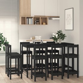 9-piece bar set solid black pine wood by , Furniture sets for kitchens and dining rooms - Ref: Foro24-3124726, Price: 590,81 ...