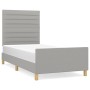 Light gray fabric bed frame with headboard 90x190 cm by , Beds and slatted bases - Ref: Foro24-3125098, Price: 129,62 €, Disc...