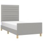 Light gray fabric bed frame with headboard 90x190 cm by , Beds and slatted bases - Ref: Foro24-3125098, Price: 129,62 €, Disc...