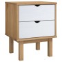 OTTA pine wood brown and white bedside table 45x39x57 cm by vidaXL, Nightstands - Ref: Foro24-348578, Price: 68,01 €, Discoun...