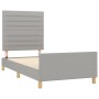 Light gray fabric bed frame with headboard 90x190 cm by , Beds and slatted bases - Ref: Foro24-3125098, Price: 129,62 €, Disc...