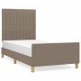 Bed frame with headboard in taupe gray fabric 80x200 cm by , Beds and slatted bases - Ref: Foro24-3125175, Price: 156,10 €, D...