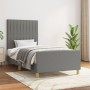 Bed frame with headboard in dark gray fabric 100x200 cm by , Beds and slatted bases - Ref: Foro24-3125196, Price: 158,84 €, D...