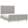 Light gray fabric bed frame with headboard 140x200 cm by , Beds and slatted bases - Ref: Foro24-3125219, Price: 225,63 €, Dis...