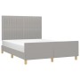 Light gray fabric bed frame with headboard 140x200 cm by , Beds and slatted bases - Ref: Foro24-3125219, Price: 225,63 €, Dis...