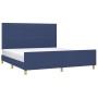 Bed frame with blue fabric headboard 160x200 cm by , Beds and slatted bases - Ref: Foro24-3125233, Price: 226,78 €, Discount: %