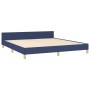 Bed frame with blue fabric headboard 160x200 cm by , Beds and slatted bases - Ref: Foro24-3125233, Price: 226,78 €, Discount: %