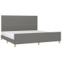 Bed frame with headboard dark gray fabric 200x200 cm by , Beds and slatted bases - Ref: Foro24-3125244, Price: 243,99 €, Disc...