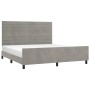 Estructura de cama con cabecero terciopelo gris claro 160x200cm de , Camas y somieres - Ref: Foro24-3125824, Precio: 233,20 €...