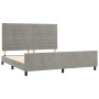 Bed frame with light gray velvet headboard 160x200cm by , Beds and slatted bases - Ref: Foro24-3125824, Price: 233,20 €, Disc...