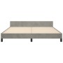 Bed frame with light gray velvet headboard 160x200cm by , Beds and slatted bases - Ref: Foro24-3125824, Price: 233,20 €, Disc...