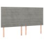 Bed frame with light gray velvet headboard 160x200cm by , Beds and slatted bases - Ref: Foro24-3125824, Price: 233,20 €, Disc...