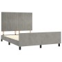 Bed frame with light gray velvet headboard 140x190cm by , Beds and slatted bases - Ref: Foro24-3125879, Price: 226,37 €, Disc...