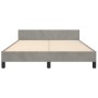 Bed frame with light gray velvet headboard 140x190cm by , Beds and slatted bases - Ref: Foro24-3125879, Price: 226,37 €, Disc...