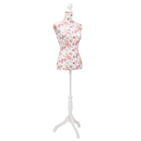 Maniquí de busto de mujer algodón blanco con rosas de vidaXL, Galanes de noche - Ref: Foro24-30030, Precio: 90,69 €, Descuent...