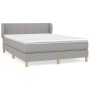 Box spring bed with light gray fabric mattress 140x190 cm by , Beds and slatted bases - Ref: Foro24-3126957, Price: 469,07 €,...