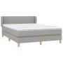 Box spring bed with light gray fabric mattress 140x190 cm by , Beds and slatted bases - Ref: Foro24-3126957, Price: 469,07 €,...