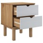 OTTA pine wood brown and white bedside table 45x39x57 cm by vidaXL, Nightstands - Ref: Foro24-348578, Price: 68,01 €, Discoun...