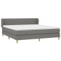 Box spring bed with dark gray fabric mattress 160x200 cm by , Beds and slatted bases - Ref: Foro24-3126974, Price: 509,35 €, ...