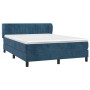 Cama box spring con colchón terciopelo azul oscuro 140x200 cm de , Camas y somieres - Ref: Foro24-3127617, Precio: 438,06 €, ...