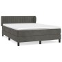 Cama box spring con colchón terciopelo gris oscuro 140x190 cm de , Camas y somieres - Ref: Foro24-3127608, Precio: 436,48 €, ...