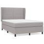 Box spring bed with light gray fabric mattress 140x200 cm by , Beds and slatted bases - Ref: Foro24-3128125, Price: 517,54 €,...