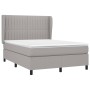 Box spring bed with light gray fabric mattress 140x200 cm by , Beds and slatted bases - Ref: Foro24-3128125, Price: 517,54 €,...