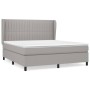 Box spring bed with light gray fabric mattress 160x200 cm by , Beds and slatted bases - Ref: Foro24-3128133, Price: 607,75 €,...