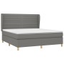 Cama box spring con colchón tela gris oscuro 160x200 cm de , Camas y somieres - Ref: Foro24-3128614, Precio: 565,83 €, Descue...