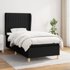 Box spring bed with black fabric mattress 100x200 cm by , Beds and slatted bases - Ref: Foro24-3128663, Price: 353,99 €, Disc...