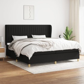 Box spring bed with black fabric mattress 200x200 cm by , Beds and slatted bases - Ref: Foro24-3128711, Price: 676,54 €, Disc...