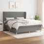 Box spring bed with dark gray fabric mattress 160x200 cm by , Beds and slatted bases - Ref: Foro24-3128694, Price: 566,36 €, ...