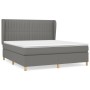 Cama box spring con colchón tela gris oscuro 160x200 cm de , Camas y somieres - Ref: Foro24-3128694, Precio: 565,76 €, Descue...