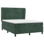 Cama box spring con colchón terciopelo verde oscuro 140x200 cm de , Camas y somieres - Ref: Foro24-3129336, Precio: 571,54 €,...