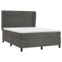 Box spring bed with dark gray velvet mattress 140x200 cm by , Beds and slatted bases - Ref: Foro24-3129334, Price: 519,54 €, ...