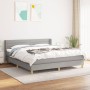 Box spring bed with light gray fabric mattress 160x200 cm by , Beds and slatted bases - Ref: Foro24-3130361, Price: 495,69 €,...