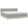 Box spring bed with light gray fabric mattress 160x200 cm by , Beds and slatted bases - Ref: Foro24-3130361, Price: 495,69 €,...