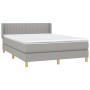 Box spring bed with light gray fabric mattress 140x200 cm by , Beds and slatted bases - Ref: Foro24-3130433, Price: 438,03 €,...