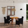 Schwarze 5-teilige Garten-Essgruppe von vidaXL, Gartensets - Ref: Foro24-3071853, Preis: 340,74 €, Rabatt: %